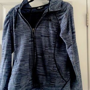 North Face Gray fleece Zip Up Hoodie Size XL